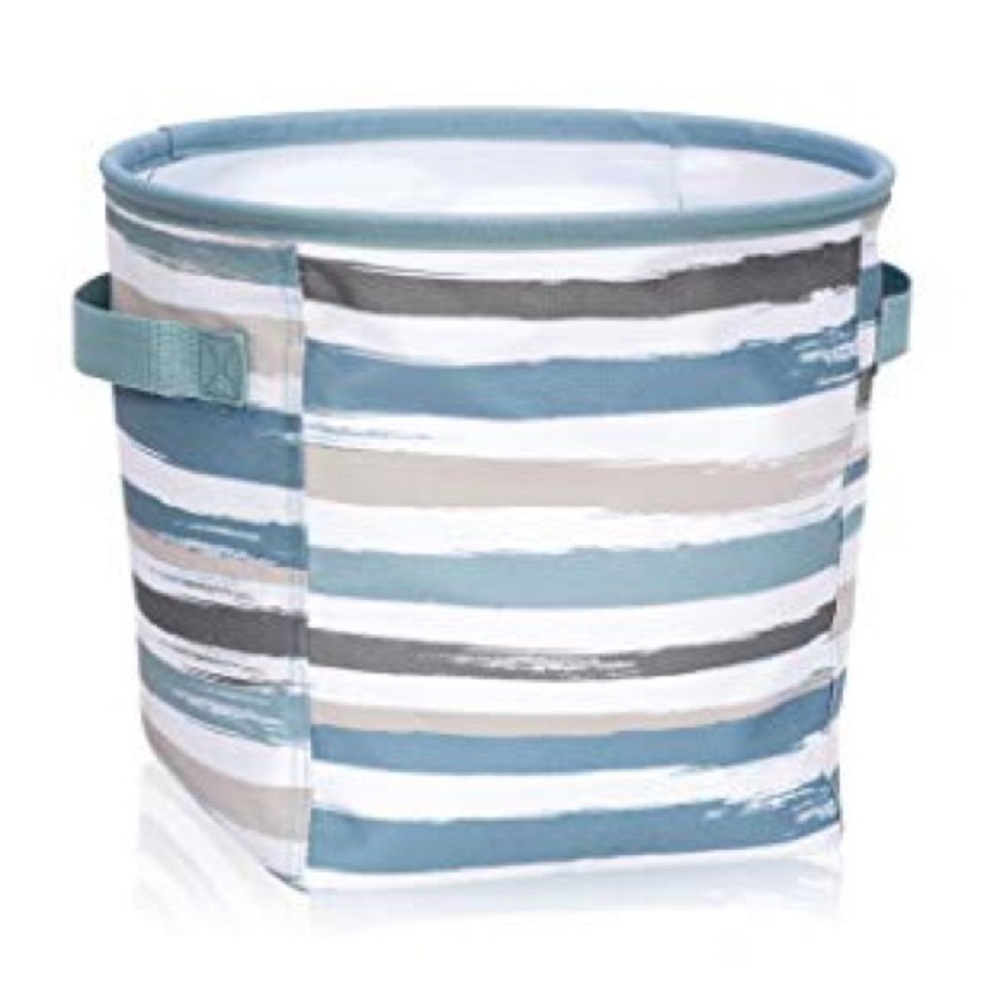 🆕 Thirty-One Mini Storage Bin Blue Brush Strokes